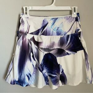 Calia Women's Activewear Skort in Purple and Blue Ghost Flower